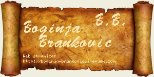 Boginja Branković vizit kartica
